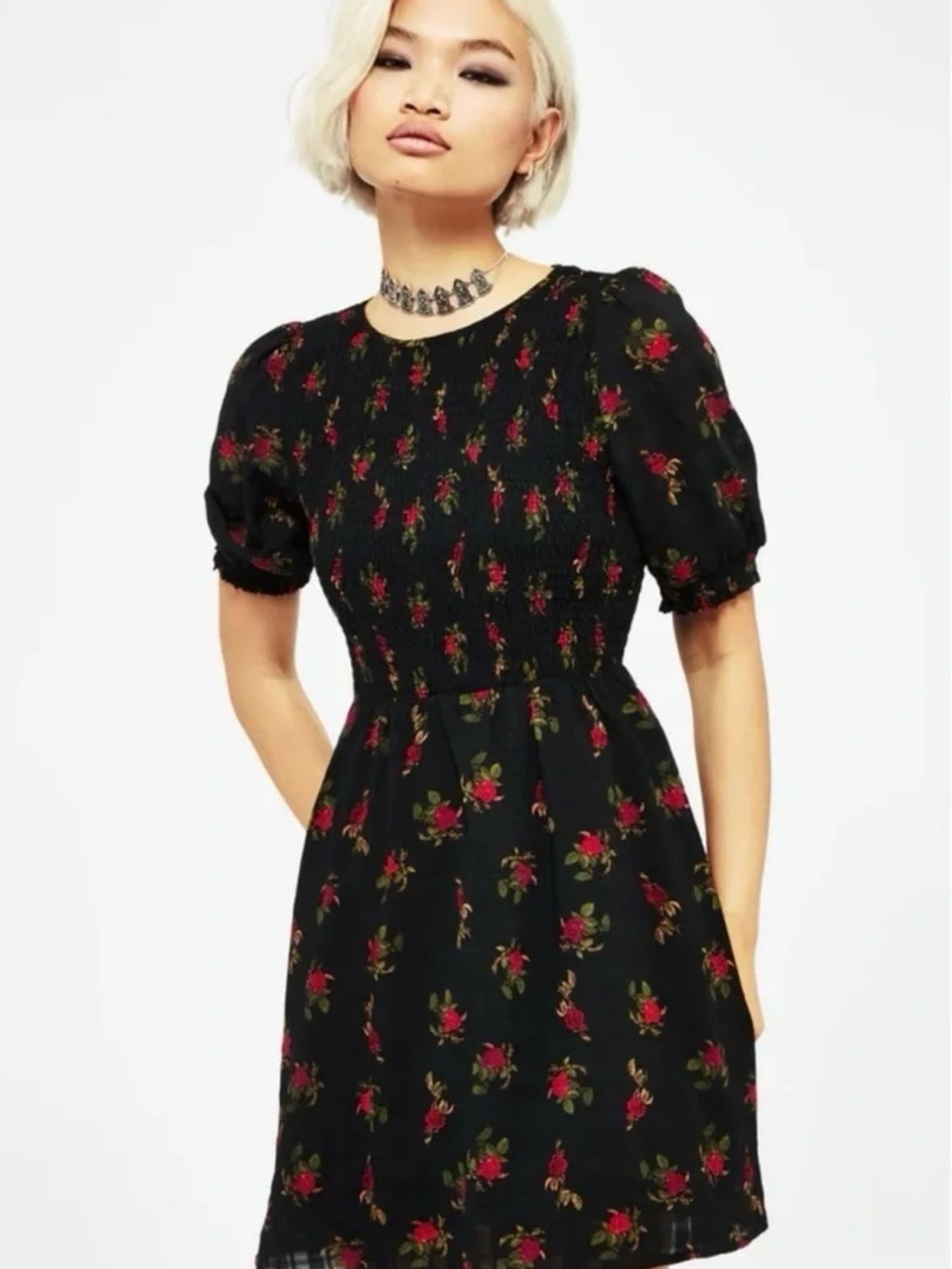 NWT Disturbia Darcey Floral Print Mini Dress